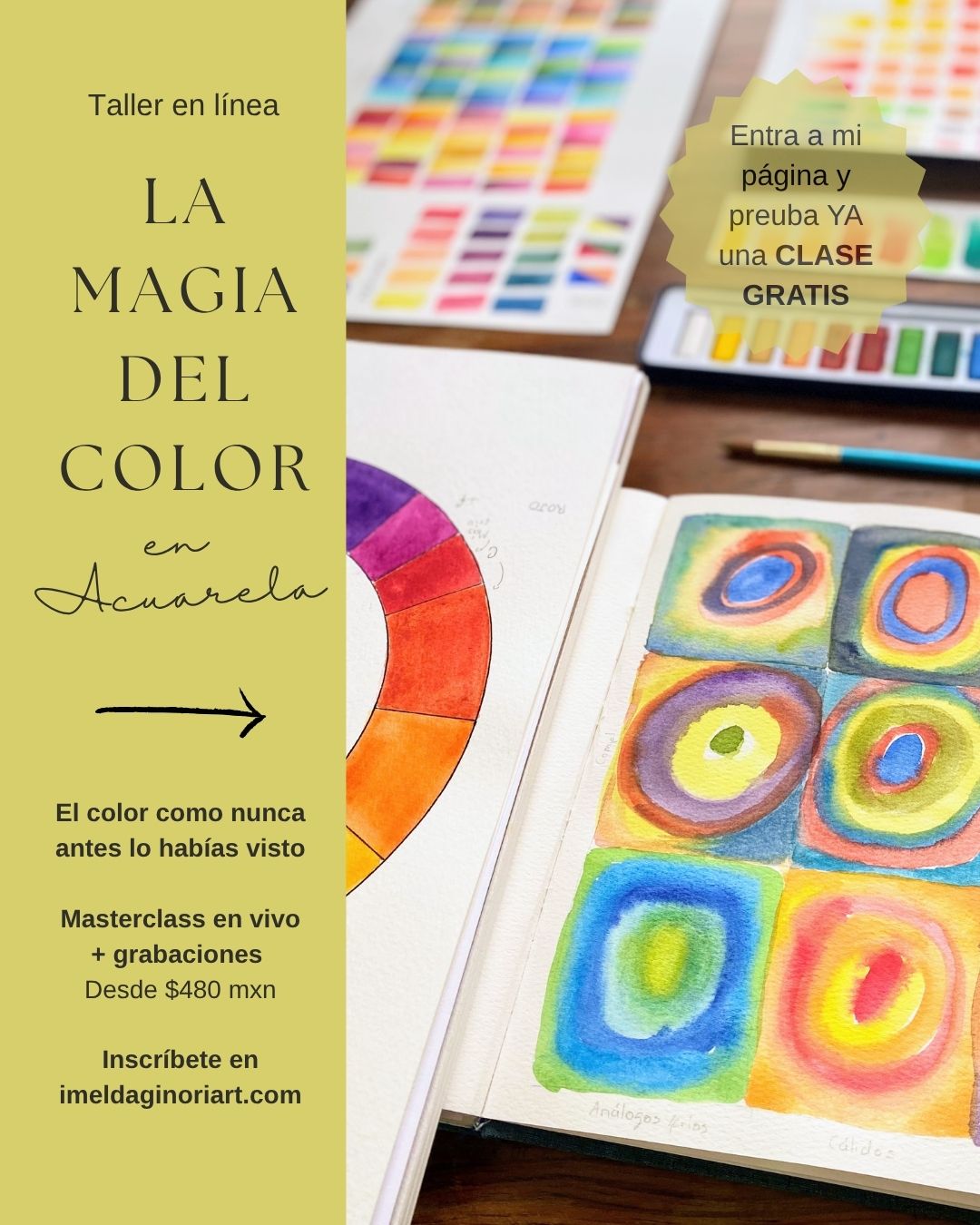 Taller ONLINE - La magia del color en acuarela: El color como nunca lo habías visto.